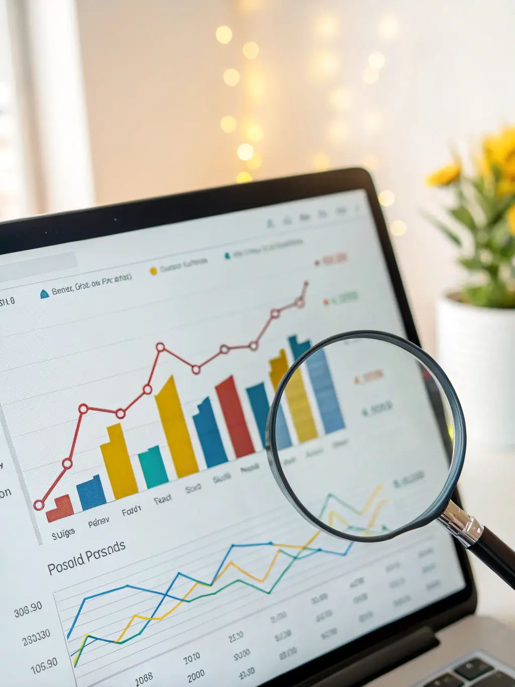 A graph showing steady financial growth alongside symbols of ethical practices, such as recycling icons and community involvement, illustrating the link between ethics and financial success.